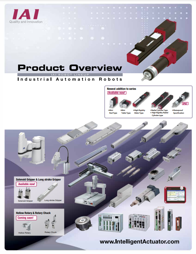 IAI MASTER PRODUCT CARD PRODUCT OVERVIEW: INDUSTRIAL AUTOMATION ROBOTS